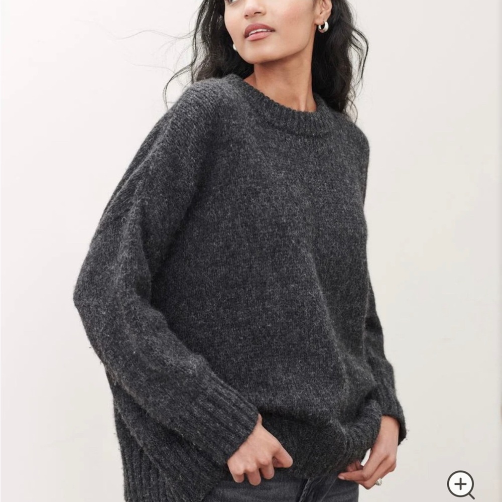 Jenni Kayne Alpaca Cocoon Crewneck XS Charcoal